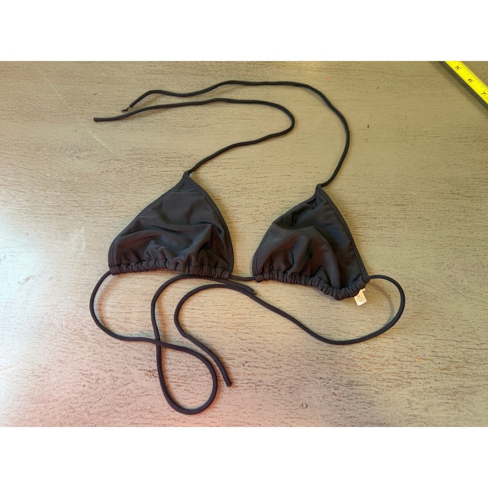 Aeropostale Black Triangle Bikini Top Solid String Swim Separate Medium